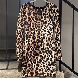 BEBE leopard bodycon dress